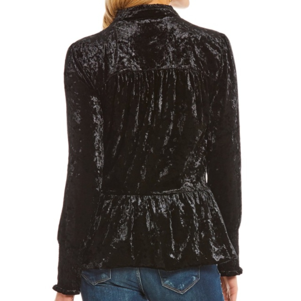 NWT William Rast Black Velvet Top - Picture 2 of 4